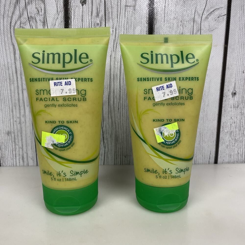 Simple Facial Scrub Smoothing Gently Exfoliates x2 5 Fl Oz.